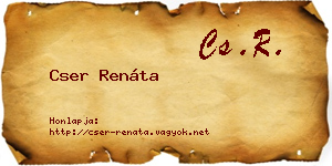 Cser Renáta névjegykártya
